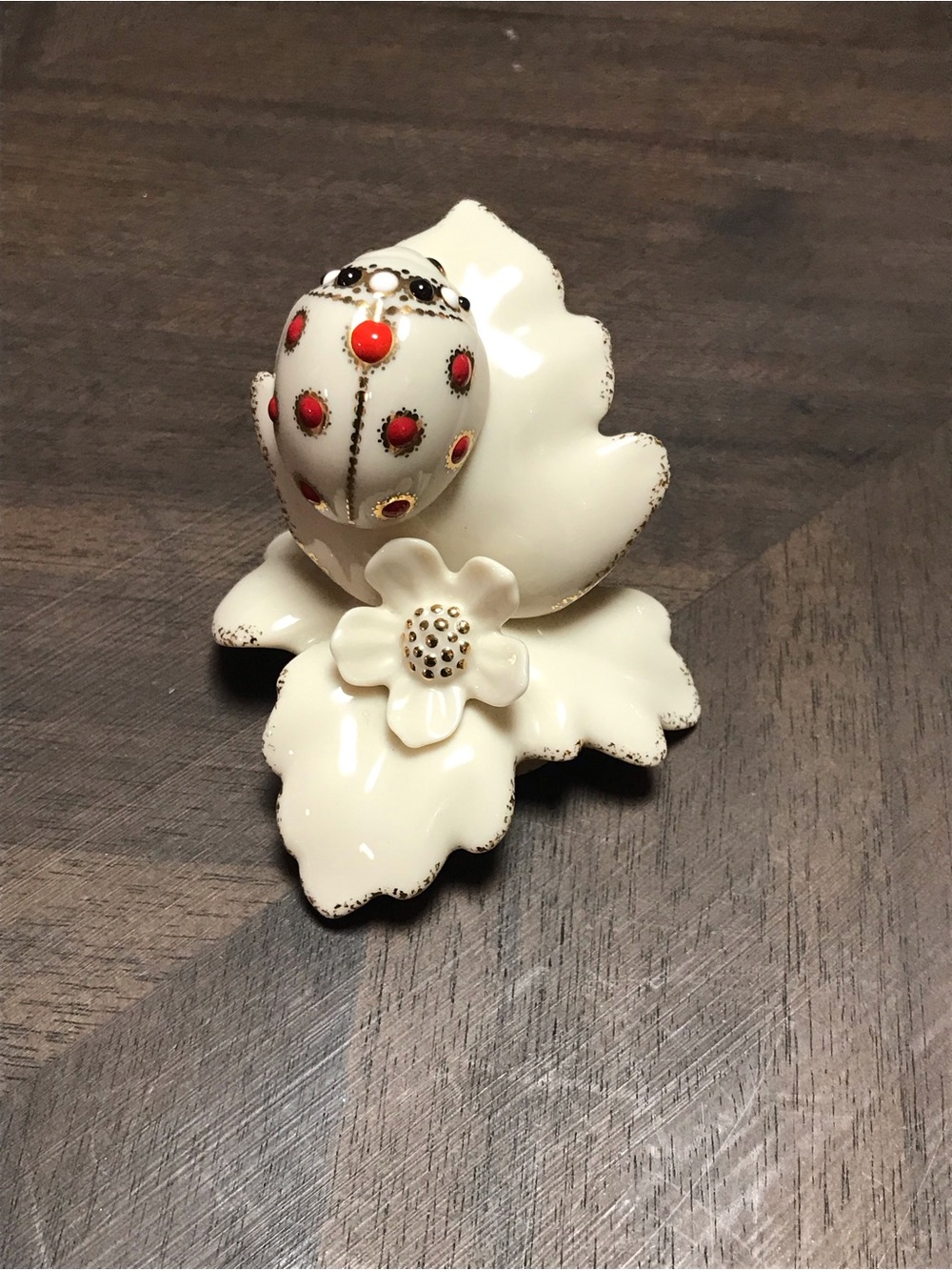 Lenox White Ceramic Secret Garden Ladybug Mini